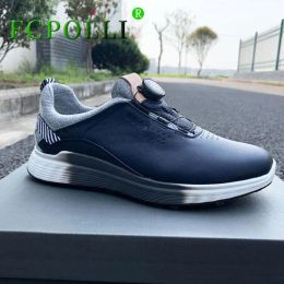 Botas 2023 más vendidas zapatos de golf hombres entrenamiento de golf de cuero genuino para hombres de marca masculina zapato zapato de golf de cordones rápido hombre