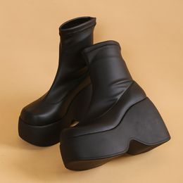 Botas 2023 Marca Estilo gótico Sexy Elegante y Plataforma Mujer Tobillo Tamaño grande 43 Caminar Zapatos de mujer cómodos 230920