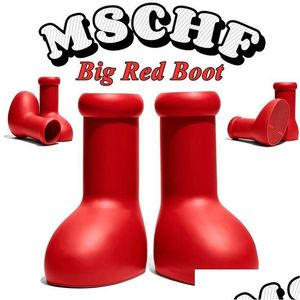 Bottes 2023 Designer Mschf Hommes Femmes Pluie Big Red Boot Eve Rubber Astro Boy Reps Over The Knee Booties Cartoon Chaussures Dhfrl