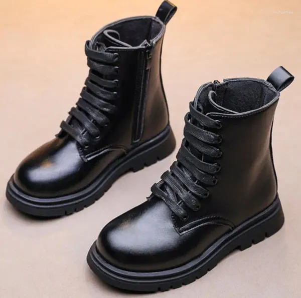 Botas 2023 niñas cortas negras niños moda cremallera lateral niños zapatos deportivos caída casual zapatillas de nieve