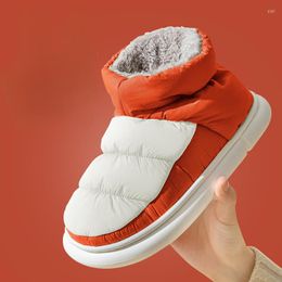 Laarzen 2023 High Top Women enkel slippers voor thuis warme pluche herenhuis flats anti-slip platform buiten splash-proof sneeuw
