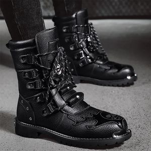 Botas 2023 hombres invierno locomotora británica cuero vintage caballero hombres unisex zapatos para hombre talla grande 230928