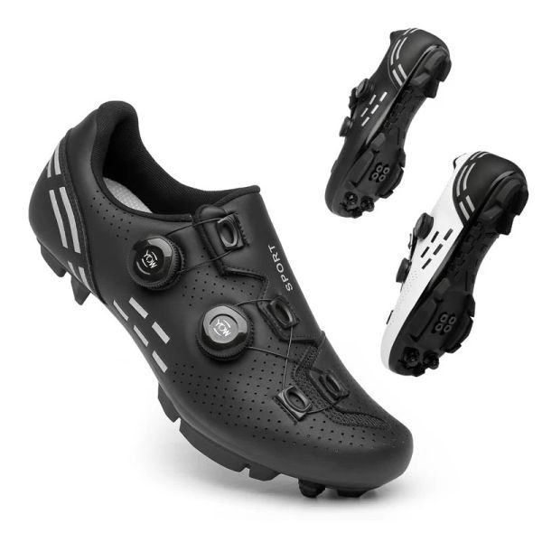Boots 2023 MTB Cycling chaussures de carbone Fibre Men Cllets de vélo de route Boots Speed Flat Sneakers Racing Women Trail Mountain Bicycle Shoes Spd
