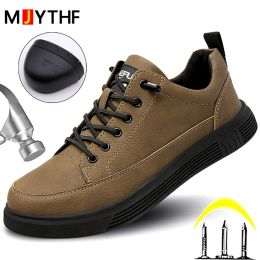 Bottes 2023 Nouvelles chaussures de sécurité en dentelle de conception hommes Bottes en cuir Boots imperméables