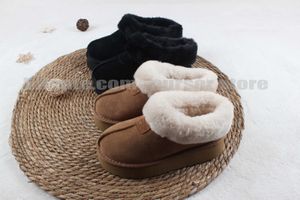 laarzen 2023 nieuwe tasman slippers kastanje bont slides schapenvacht shearling tazz nieuwe muilezels vrouwen ultra mini platform laars slip-on schoenen suède bovenste herfst winter