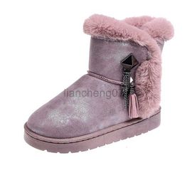 Laarzen 2023 Nieuwe warme dames snowboots met HEAVEY pluche glanzende suede en randketen voor meisjes sneeuwlaarzen 3 kleuren Szie 35-41L0816