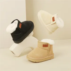 Laarzen 2023 Nieuwe winter Baby Snow Boots Leather Warm Pluche Boys Boots Rubber Sole Fashion Teuter Girls Boots 1525