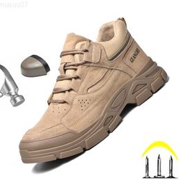 Botas 2023 nuevos zapatos de trabajo para hombres, botines de plataforma, zapatos de seguridad para hombres, botas de calidad a la moda, botines para exteriores, Zapatos De Hombre L230802