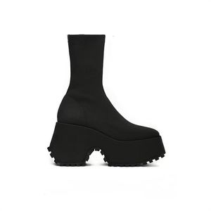 Laarzen Winter Chelsea Enkel Vrouwen Hoge Hakken Platform Schoenen Sneeuw Nieuwigheid Nieuwe Chunky Sexy Motorfiets Botas 230914