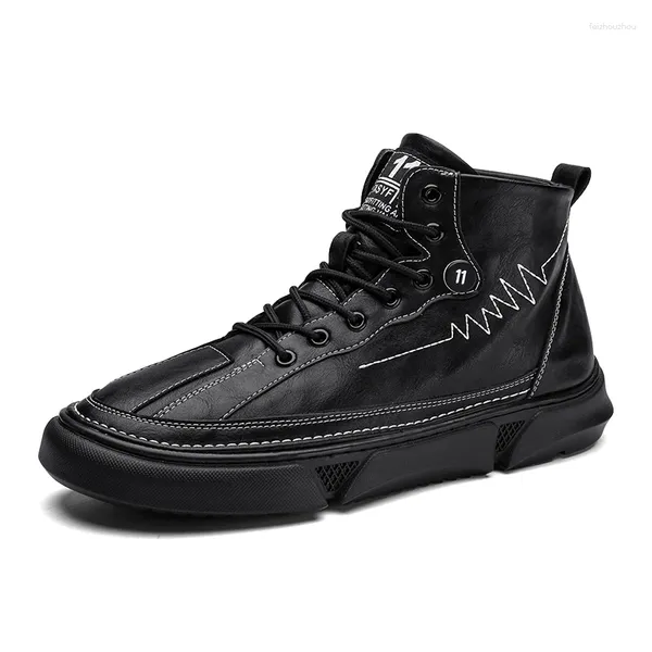 Bottes 2023 hiver hommes haut cheville mâle chaussures décontractées garçons plate-forme Zapatos Hombre gars chaussures de marche