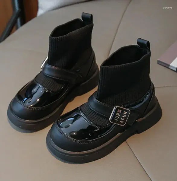 Botas 2024 niñas zapatos de calcetín suave niños moda deporte para niños clásico coreano antideslizante gota de nieve