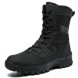 Bottes 2024 Militaire Cuir Combat Hommes Robot Infanterie Tactique Armée Formation Locomotive Chaussures