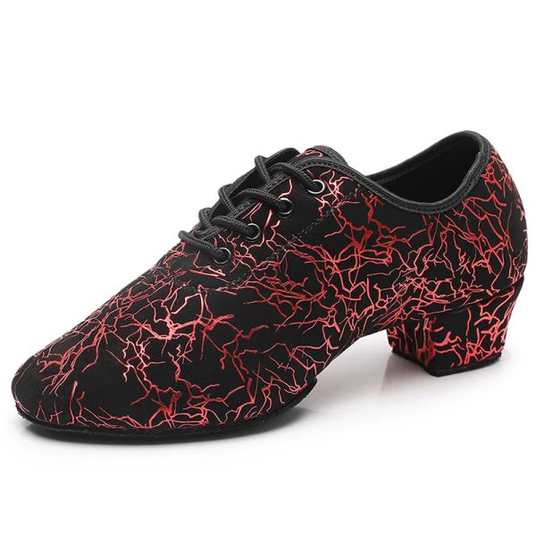 Bottes 2024 Nouvelles chaussures de danse de salle de bal de mode pour hommes Performance Chaussures de danse Lace Up Tango Dance Shoes Practice Latin Shoes For Boys