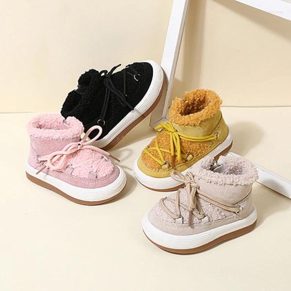 Bottes 2024 hiver bébé chaud peluche semelle en caoutchouc enfant en bas âge enfants baskets mode chaussures pour bébés petits garçons filles taille 15-30