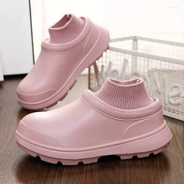 Botas 2024 Invierno Fur El Kitchen Men Mujeres No deslizantes impermeable Trabajo a prueba de aceite Cocina Chef Garden Beach Beach Beach Tamaño 36-45