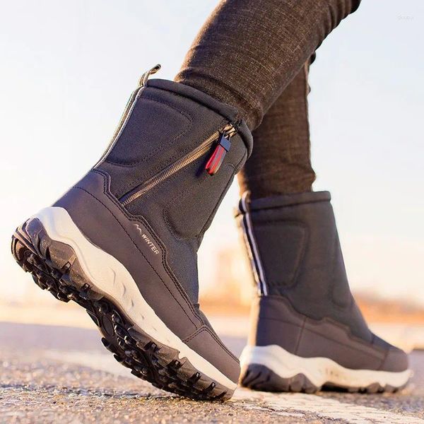 Botas 2024 Invierno Espesado Pareja Nieve Plus Terciopelo Zapatos al aire libre cálidos para hombres y mujeres Algodón