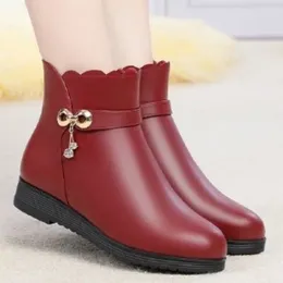 Boots 2024 Women Fashion Shoes For Ladies Non-Slip Casual Dames Snow Round Head Zipper Zapatos Mujer