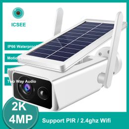 Boots 2K 4MP Solar Camera Battery WiFi WiFi IP Surveillance Security Camera APPERSIR IP66 Pir Alarm Night Vision ICSEE