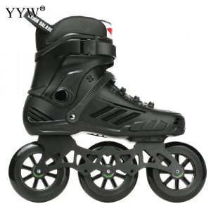 Bottes 3 roues Chaussures de patinage à rouleaux adultes en ligne Patifions de roller professionnel