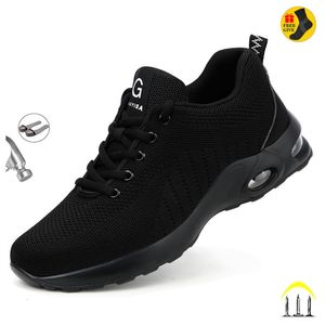 Botas 35-50 Zapatos de trabajo con cojín de aire para hombres Anti-Smashing Steel Toe Puncture Proof Construcción Seguridad Zapatillas de deporte Calzado masculino 221119