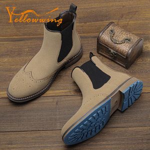 Boots 3948 Men Chelsea Boots Brand Leather American Style Ankle Comfortabele elastische band herenschoenen 230818