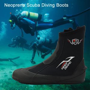 Bottes 5 mm Bottes de plongée Néoprène Scuba Plongée plongée en apnée Chaussures d'eau Hightop Immasproof Nonslip Fish Chaussures