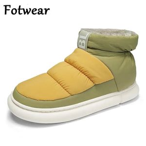 Laarzen 752 pluche warme sneeuw winter heren sneakers lange bont enkelbotas hombre slip op buiten vrije tijd schoenen mannen vrouwen plat schoenen 231018 s 190