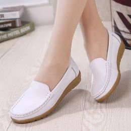 Laarzen aardimi echte lederen zomer dames flats schoenen casual platte schoenen dames loafers schoenen zacht lederen slip op massieve damesschoenen