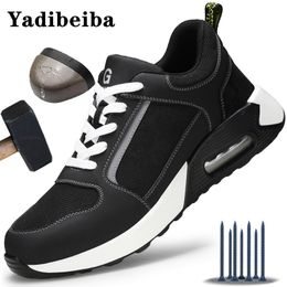 Laarzenluchtkussen Veiligheidsschoenen Men Women werken Sneakers Lichtgewicht Ademend stalen teen Antipunctuur 230812