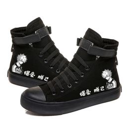 Boots anime mon héros universitaire imprimé haut haut de toile de toile anime bakugou shoto todoroki cosplay sneakers cozy