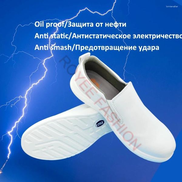 Bottes Chaussures de sécurité de travail antistatiques pour hommes femmes Anti-smash blanc léger mocassins de protection Botas