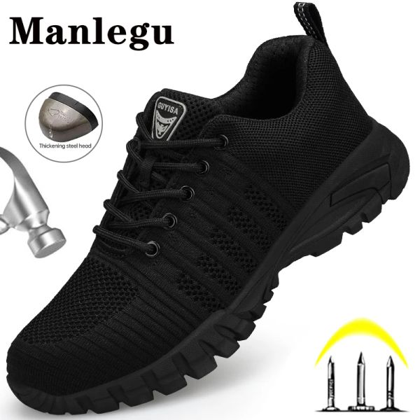 Boots Antislip Safety Shoes Men Femmes Steel Toe Boots Indestructible Travail chaussures Boots Antipuncture Breatch Work Sneakers Foot Wears