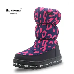 Boots apakowa filles chaudes et neige imperméables chaussures d'enfants en peluche non glipt