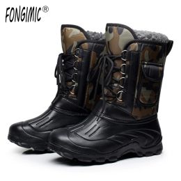 Boots Arctic Tracks Brand Automne Hiver Men de chaud Fashion Boots Snow Boots Military Fishing Ski étanche Immasé Casual Midcalf Chaussures