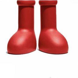 Boots Astro Boy Red Big Head Rain 2023 Leer Summer High Dikke Bottom Round Fashion Drop levering schoenen Accessoires DHCH5