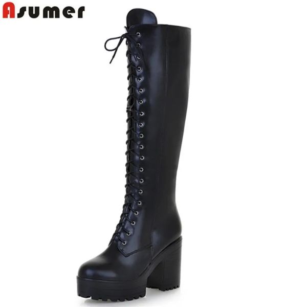 BOTS ASUMER 2023 VENTA CALIENTE NUEVA MUJERES BOTAS MODAS COMO SOLIDO LADES BOOTAS CAPILLA CLIPPA BOTAS Altas Big Tamaño 3443