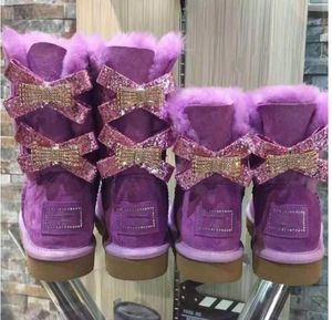Bottes de neige australiennes, nouveau tube, chaussures chaudes en coton pour femmes, perceuse à nœud papillon, taille 35-43