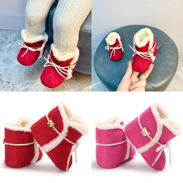 Botas de otoño e invierno bebés de 01 años calzadas suaves para caminar para niñas para niñas botas de nieve cálidas y lujosas