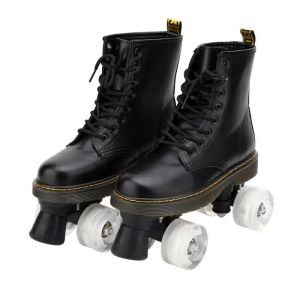 Bottes Automne et hiver Warm Roller Skates Femme Man Kids 2 Row Martin Boots 4 roues Flash Patines Sliding Quad Training Sneakers