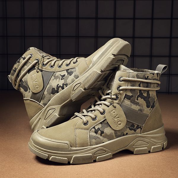 Bottes Automne bottes militaires pour hommes Camouflage désert bottes baskets montantes chaussures de travail antidérapantes pour hommes Buty Robocze Meskie 230920