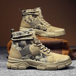 Bottes automne militaire pour hommes Camouflage désert baskets hautes chaussures de travail antidérapantes Buty Robocze Meskie 230826