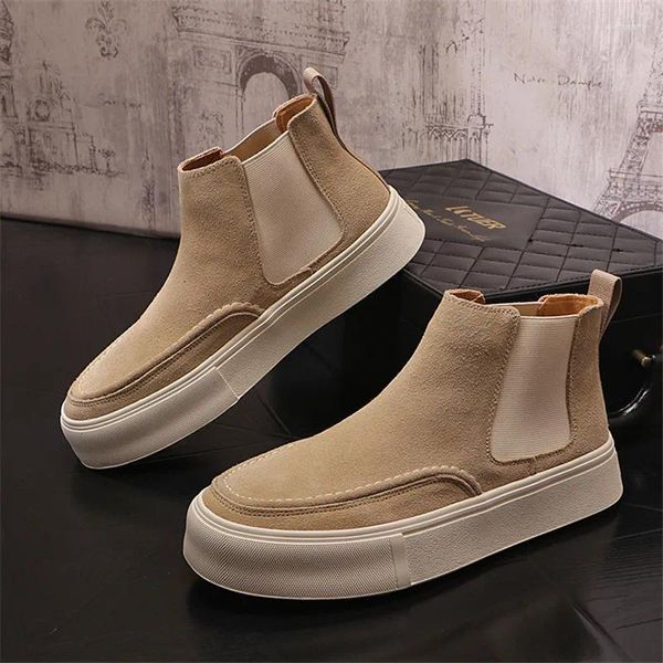 Bottes Automne Hiver Casual High Top Hommes Chaussures Designer Chelsea Daim Mode Punk Style Plateforme Mâle Neige