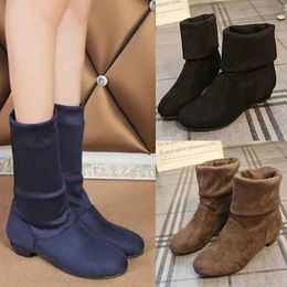 Boots Automne Hiver Frosted Slope Talon Boots Fashion Boots Boots Femmes Couleur solide Boots chauds sexy Grilles