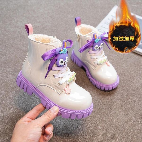 Bottes automne hiver filles décontracté enfants cheville strass princesse chaussures coupe-vent imperméable à l'eau en plein air pour les enfants