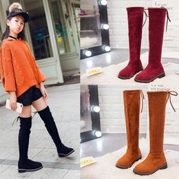 Boots Autumn Winter Girls Children High Boot With Fur Princess Over-the-Knee Dress Shoes Kids Fashion for For