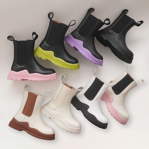 Botas otoño invierno niñas cortas pequeña princesa moda bosque verde chimenea niños estilo británico bebé zapatos de algodón 230823