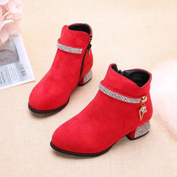 Bottes Automne hiver enfants bottes filles chaussures enfants bottes de mode pour mariage et fête chaussures rose rouge noir 4 5 6 7 8 9 10 11-14T 231109