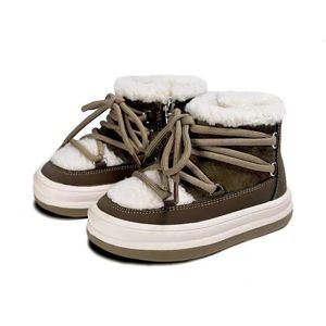 Boots Autumnwinter Kinderen voor jongens Warm pluche rubber zool peuter kinderen sneakers mode meisjes 2130 231124