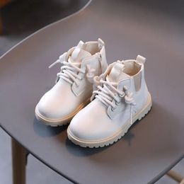 Bottines bébé bottines mode britannique fermeture éclair Design enfants Chelsea bottes pour garçons filles en cuir souple haut chaussures décontractées 231017