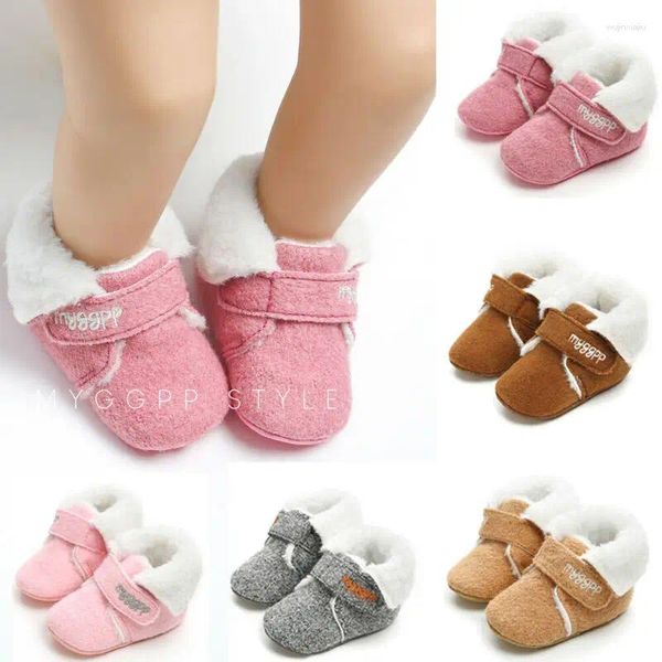 Bottes bébé garçon fille unisexe épais chaud doux chaussures de berceau anti-dérapant Prewalker bébé hiver semelle décontractée